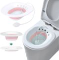 Sitz Bath, Sitz Bath for Hemorrhoids, Sitz Bath for Toilet Seat, Postpartum Care, Sits Bath Kit for Women, Collapsible, Flusher Hose, Drain Holes, Wider Seating Area, Deeper Bowl.