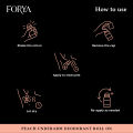 FORYA -  Underarm Deodorant Roll On - 40ml Peach Fragnance (Pack of 3). 