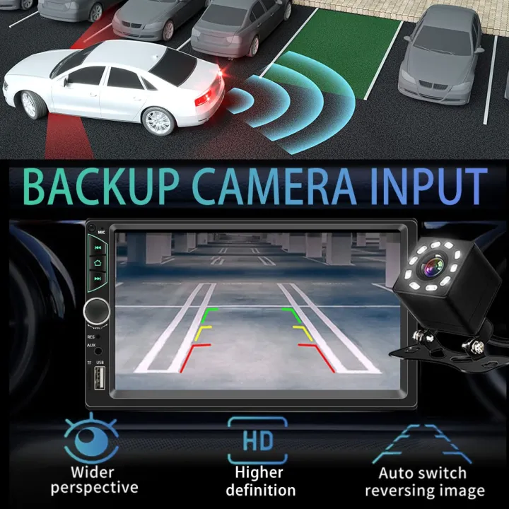 7%20Inch%20HD%20Touch%20Screen%20Car%20Radio%202%20Din%20High%20Quality%20Car%20Video%20Player%20Wireless%20CarPlay%20Android%20Auto%20with%20Bluetooth%20Rear%20Camera%20-%20Image%204