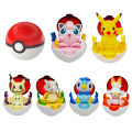 12 Style Pokemon Figure Pikachu Piplup Cubone Mimikyu Jigglypuff Ornament Pokeball Poke Ball Deformed Figurine Children Toy .