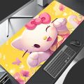 Girls Pink Office Non-Slip Leather Mouse Pads Gaming Accessories PC Games Hello Kitty Kids Writing Desk Mat Bedroom Tablecloth.
