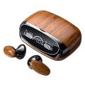 M35 TWS Wood Grain Bluetooth Earphone LED Display 9D Stereo Sound Music Headphone Wireless Earbuds Touch Control Sport Earphone with Mic. 