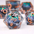DND Dragon Eye Dice Liquid Core Dice Set Resin Edged Dice For Dungeons and Dragons Polyhedral D&D Dice Handmade D and D.