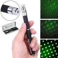 High Power Green Laser Pointer Pen - Adjustable Focus Beam with Star Cap for Presentations, Astronomy, Camping & More. 
