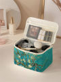1pc， Portable travel cosmetics with floral patterns, large capacity travel storage bag, cute and stylish makeup bag. 