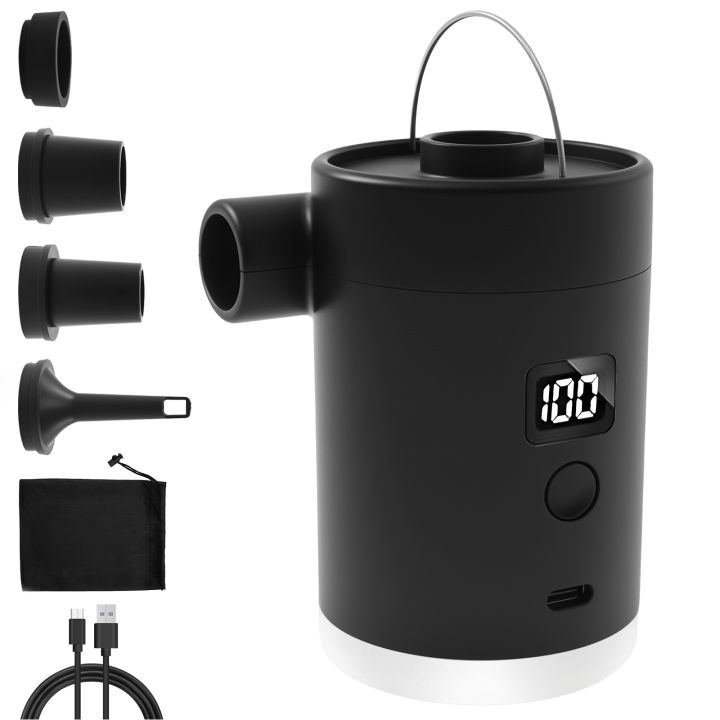 Portable Wireless Inflation Pump Outdoor Mini Air Pump with Digital Power Display and LED for Camping Vacuum Bag Air Cushion NEW