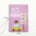 1 Piece I Love Travel Pu Leather Passport Cover Case Holder Wallet Travel Accessories for Men or Women.