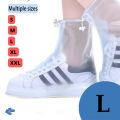 1 pair of non - slip waterproof shoe covers, PVC silicone sole, reusable, for rain & snow. Multiple sizes, unisex, white.