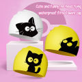 Cute Cat Swimming Cap For Long Hair Ears Protect Children Kids Waterproof Elastic Silicone Swim Pool Cap Bathing Caps Diving Hat.