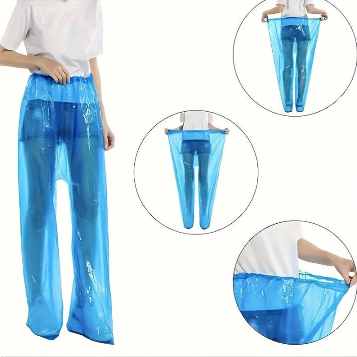 5/10pcs%20Disposable%20Raincoat%20Pants%20Portable%20Splash%20Proof%20Split%20Raincoat%20Outdoor%20Travel%20Drifting%20Cycling%20Feet-wrapped%20Rain%20Pants%20-%20Image%205