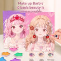 DIY Paper Art Craft Kits-3 in 1 Princess Makeup Kit with Diamond Painting Kits and Princess Dress Up Sticker Book Gifts for Girl. 