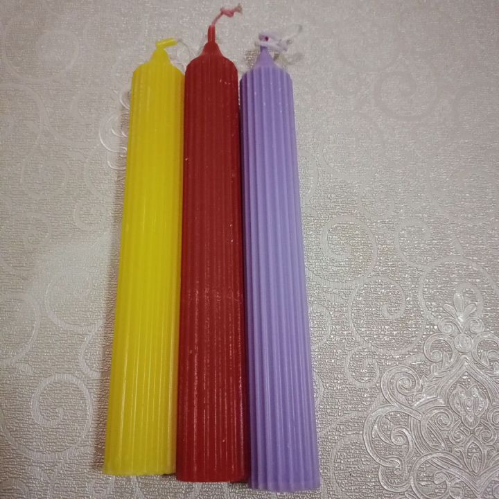 Pack of 3 Scented 0.98 × 7.08 inches Long Pillar Romantic Dinner Candles
