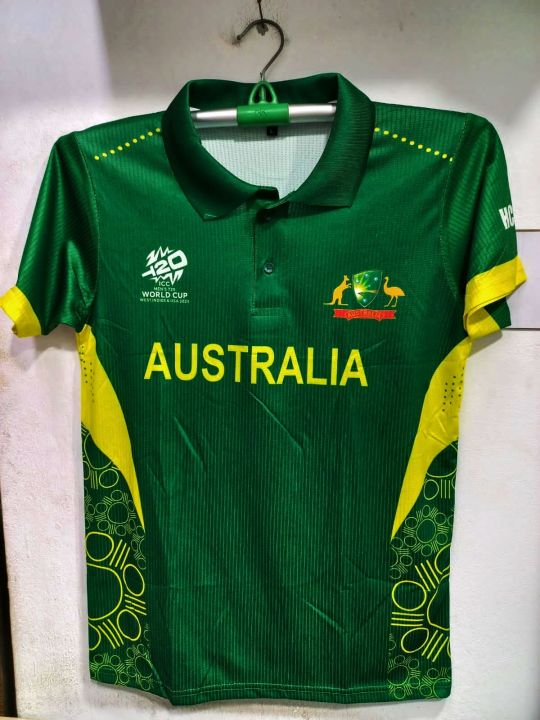 Australia T20 World Cup 2024 Premium Quality Collar Short Sleeve Jersey - Official Merchandise For Australian Cricket Fans