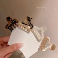 PVC Beige Hair Clip Square Head Plate Hair Acrylic Grab Clip Back of Head Ponytail Shark Clip Hair Accessories. 