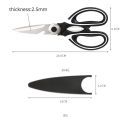Stainless Steel Kitchen Scissors Multifunctional Household Chicken Bone Scissors With Lid Can Be Opened To Clip Walnuts.