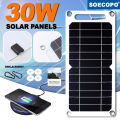 30W Sunpower Portable Solar Panel 5V Solar Plate WithUSB Safe Stabilize Charger ForPower Bank Phone Outdoor Camping Home RV . 