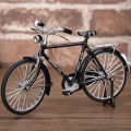 1:10 Model Alloy Retro Bike Diecast Decoration Model Metal Toy Black Bicycle Simulation Collection Gifts Toys for boys. 