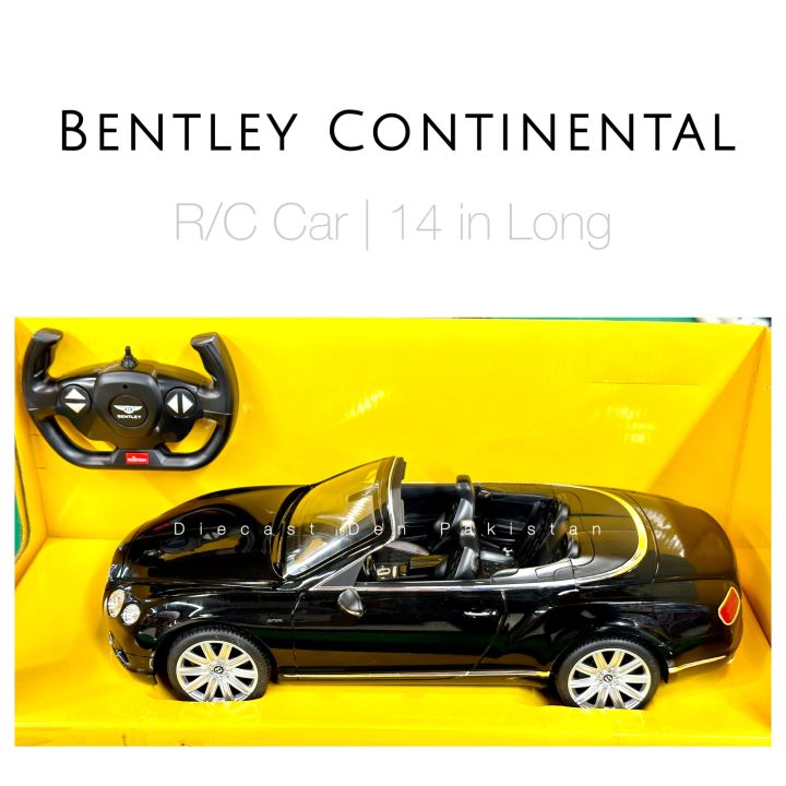 Bentley Continental GT Convertible White Licensed 1:12 Scale (14 in) High Density Plastic Body RC Car with Lights & Sound