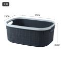 Multipurpose Storage Baskets Set – 3 Sizes – White, Purple, Dark Grey – Durable Plastic Organizer Bins with Handles for Kitchen, Pantry, Closet, Bathroom – Rattan Design Storage Boxes for Home and Office. 