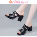 Fashion Women fish mouth sandals thick heel 6mm. Summer high heels sandals. 