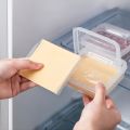 1pc Plastic Refrigerator Storage Cheese Box, Cheese Container, Butter Block Cheese Slice Storage Box.