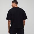 Oversized Boxy Dropped Shoulders Mens Running T-shirts 100% Cotton Heavyweight Half Sleeve Sports T Shirts Casual Gym Clothing.