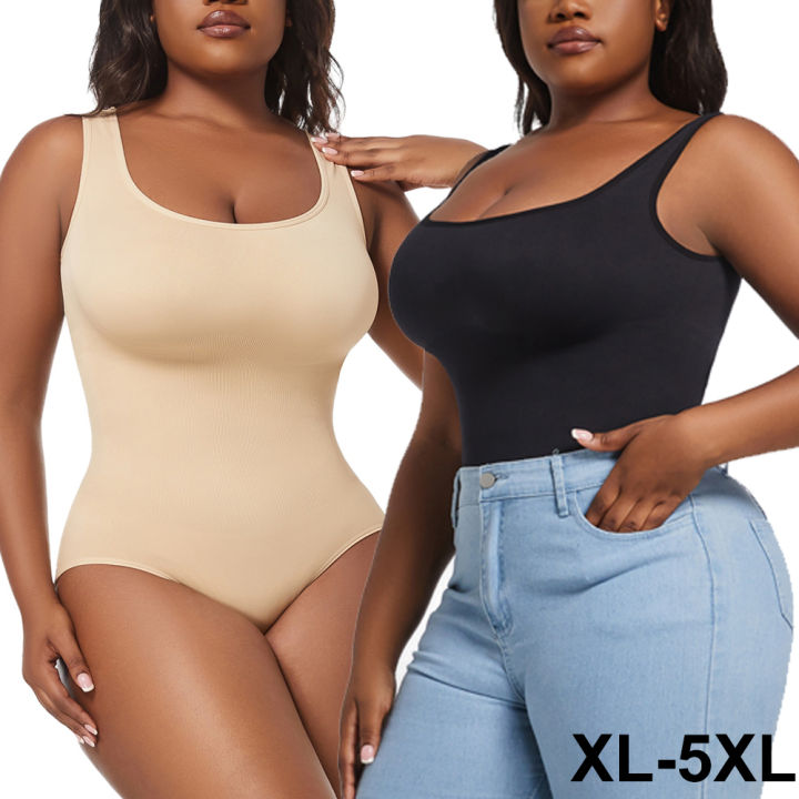 Plus Size Womens Briefs Bodysuits Suit Workout One Piece Gym Bodycon Tummy Control Activewear Jumpsuit Sleeveless XL-5XL