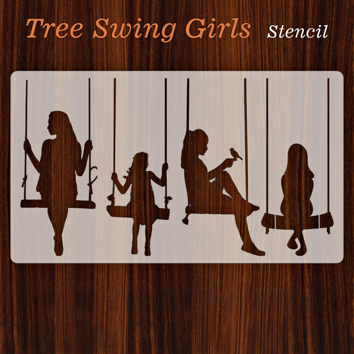 swing Reusable Stencil For wall Painting Art DIY Home Decor, Album Crafts and Canvas ID 309