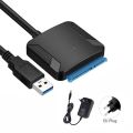 KOKKO USB 3.0 to 2.5" 3.5" SATA III HDD SSD Hard Disk Drive Adapter Cable Converter And Charger. 