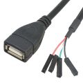 4*1Pin  Motherboard Female Header to USB 2.0 Male /Female Dupont Extender Cable 0.3m；. 