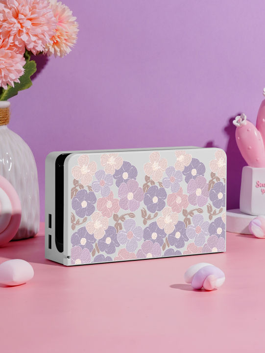 Flowers Protective Cover For Nintendo Switch Charging Dock Station Decorative Replacement Front Plate Case Accessories