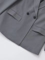 Women's Double Breasted Office Wear Blazer Coat, Long Sleeve, Flap Pockets, Female Outerwear, Chic Tops, Fashion.