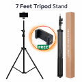 7ft Mobile Tripod Stand - Free Mobile Holder Included - Ideal for Photography and Live Streaming - Durable & efiicient. 