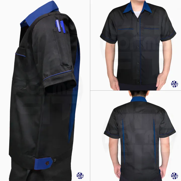 Mechanic's%20shirt,%20short-sleeved%20shop,%20black%20background,%20color,%20standard%20fabric,%20durable%20texture%20-%20Image%207