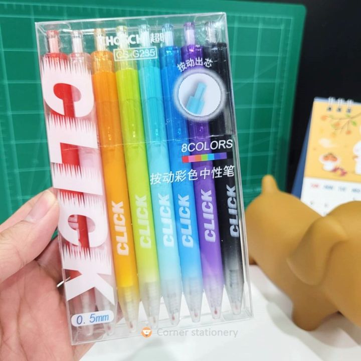 Color%20gel%20pen%20set%20of%208%20colors,%20press%20chosch%20brand,%20model%20CS-G235,%20line%20size%200.5mm,%20packed%20in%20beautiful%20color%20box%20+%20smooth%20writing%20pen%20summary%20gel%20color%20(color%20gel%20pen)%20-%20Image%202