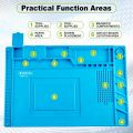 Silicone Solder Mat Magnetic Heat Insulation Mobile Repairing Mat with Tools Parts Organizer Electronics Repair Mat for Soldering Iron 858A 878D Heat_Gun Phone and Computer Repair Repair Tools Mate TE-502 TE-501. 