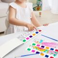 Kids Portable Watercolor Painting Book Paint With Water Brush Gouachi Graffiti Picture Coloring Drawing 12 sheets. 