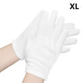 1 Pair White Cotton Full Finger Gloves Etiquette Waiter Driver Jewelry Working Gloves.