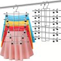 6 Layer Clothes Hangers Multilayer Skirt Trouser Hanger for Pants Non Slip Metal Hanger Clips Clothing Storage Rack Holder.