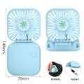 Portable Hanging Neck Mini Fans Rechargeable USB Folding Fan Mute Handheld Desktop Multi Function Three Speed Charge Fan-Multicolor. 