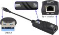 Rifah USB 3.0 male to RJ45 female Gigabit Ethernet connection adapter, supports 10/100/1000 Mbps, compatible with Windows, Mac OS, Android and other systems.