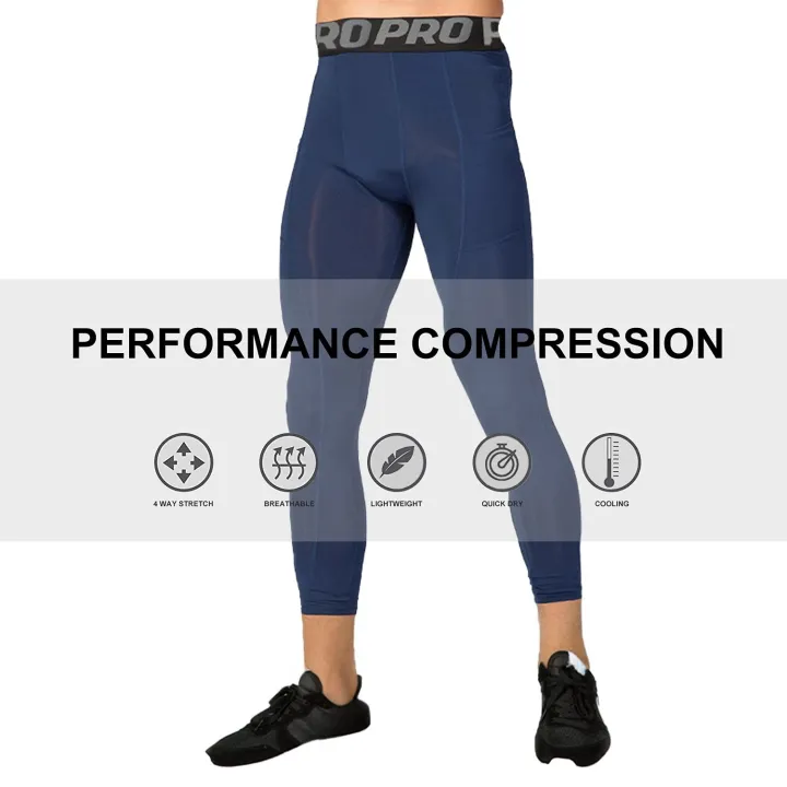Mens%20Compression%20Pants%203/4%20Capri%20Running%20Leggings%20Cool%20Dry%20Workout%20Athletic%20Gym%20Tights%20Bottom%20with%20Pockets%20-%20Image%206