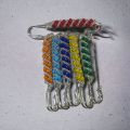Pack Of 6 Multicolor Bead Pin, Decorative Safety Brooch Pins, Muslim Hijab Clip, Simulated Pearl Scarf Clip, Stylish New Hijab Pins. 