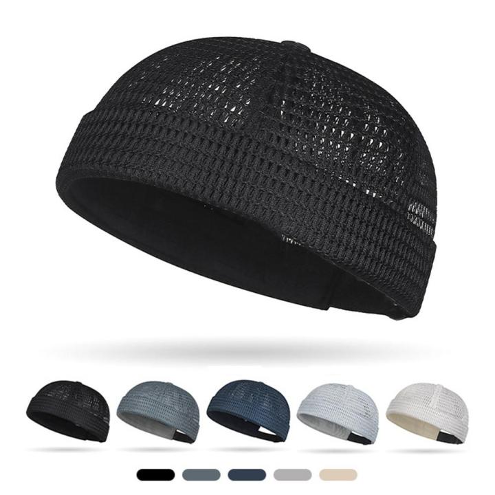 Cycling%20Cap%20Mesh%20Breathable%20Brimless%20Melon%20Skin%20Hat%20Ultra-Light%20Adjustable%20Summer%20Beanie%20Hat%20Outdoor%20Hip%20Hop%20Sailor%20Landlord%20Cap%20-%20Image%202