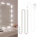 LED Makeup Mirror Lights 6/18/30/42 LEDs Dimmable Touch Control Vanity Bathroom Dresser Mirror Light with USB Cable Strip Lights.
