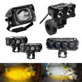 Mini Driving Light V7 LED Light Motorcycle Headlight Hi/Lo Beam White+Yellow Spotlights. 