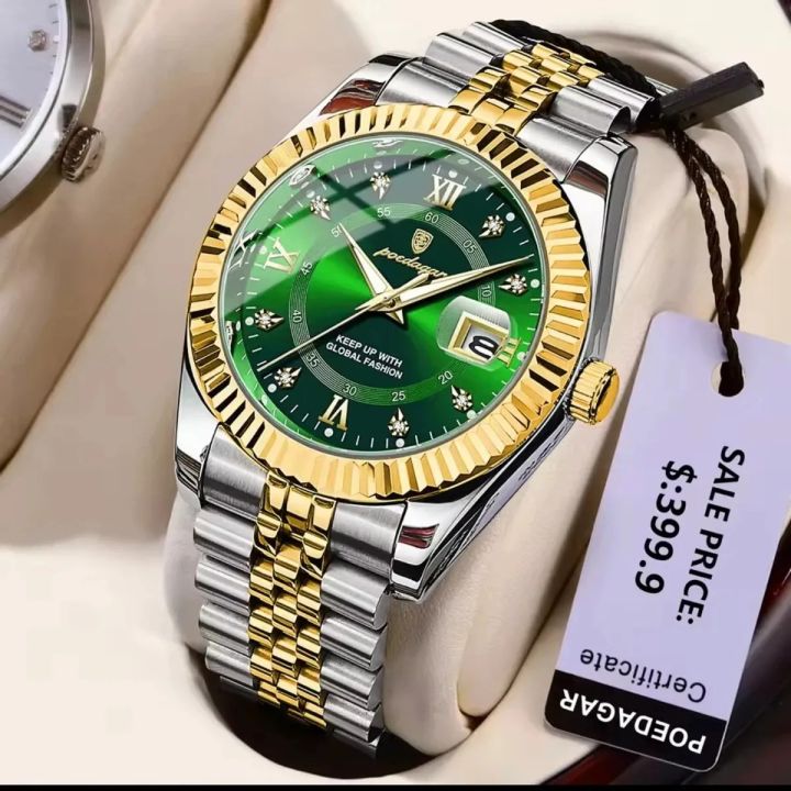 POEDAGAR Watch I Model 910 | Toton Dial X Green Colour Watch For Man