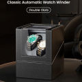 2 Slots Watch Winder for Automatic Watches Watch Box Automatic Winder Use USB Cable for Men with Quiet Motor. 