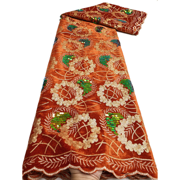 Clearance%20sale%20Fashion%20African%20Velvet%20Lace%20Fabric%20High%20Quality%20Women%20Party%20Sequin%20Embroidery%20Nigerian%20Lace%20Materials%20-%20Image%203