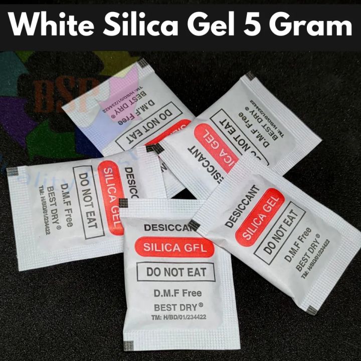 White Silica Gel 5g - 100 Packets: Quality Moisture Absorption in Eye-Catching Packets - ^ Protect Your Valuables